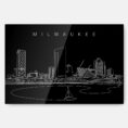 Milwaukee Line Art Metal Print - Bedroom - Dark