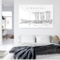 Marina Bay Sands Line Art Metal Print - Bed Room - Light