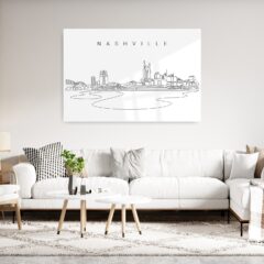 Nashville Line Art Metal Print - Living Room - Light