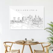 Philadelphia City Line Art Metal Print - Kitchen - Dark