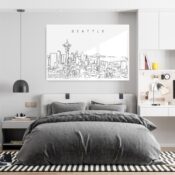 Seattle Skyline Metal Print - Bedroom - Light