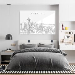 Seattle Skyline Metal Print - Bedroom - Light