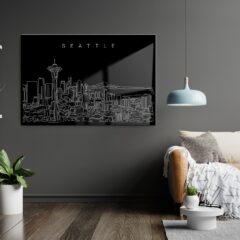 Seattle Skyline Metal Print - Living Room - Dark