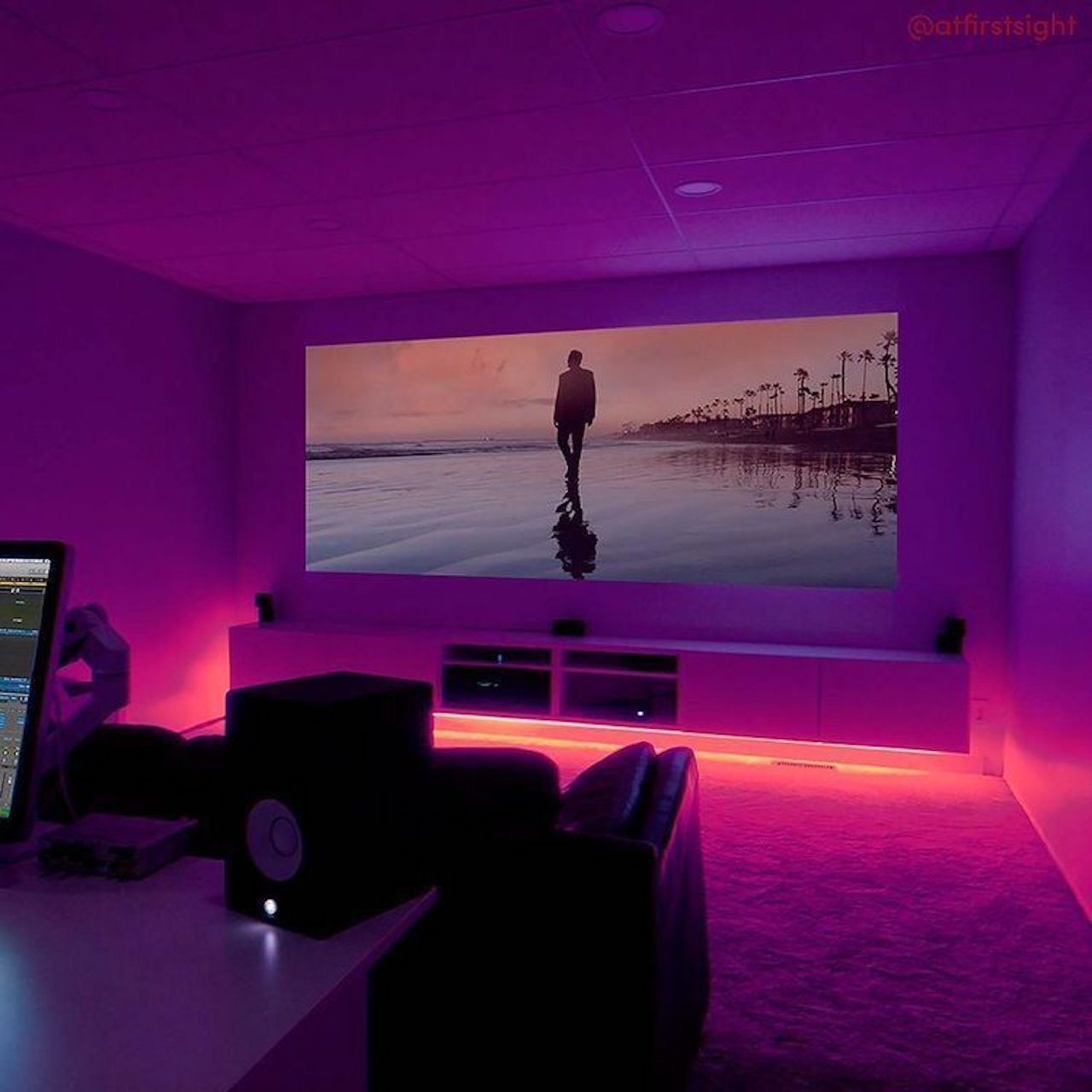 classy led room aesthetic strip lights media room