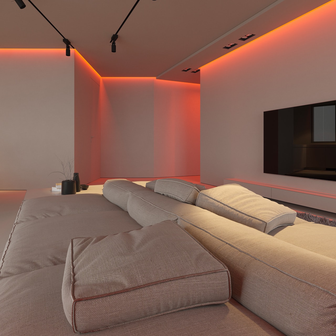 classy led room aesthetic strip lights orange hallway