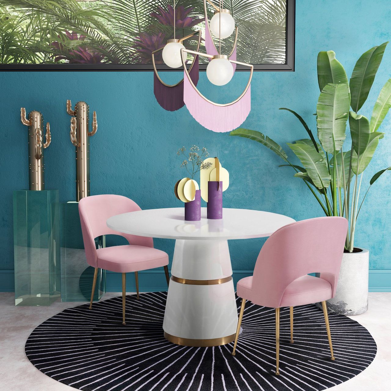 colorful eclectic home decor modern dining room