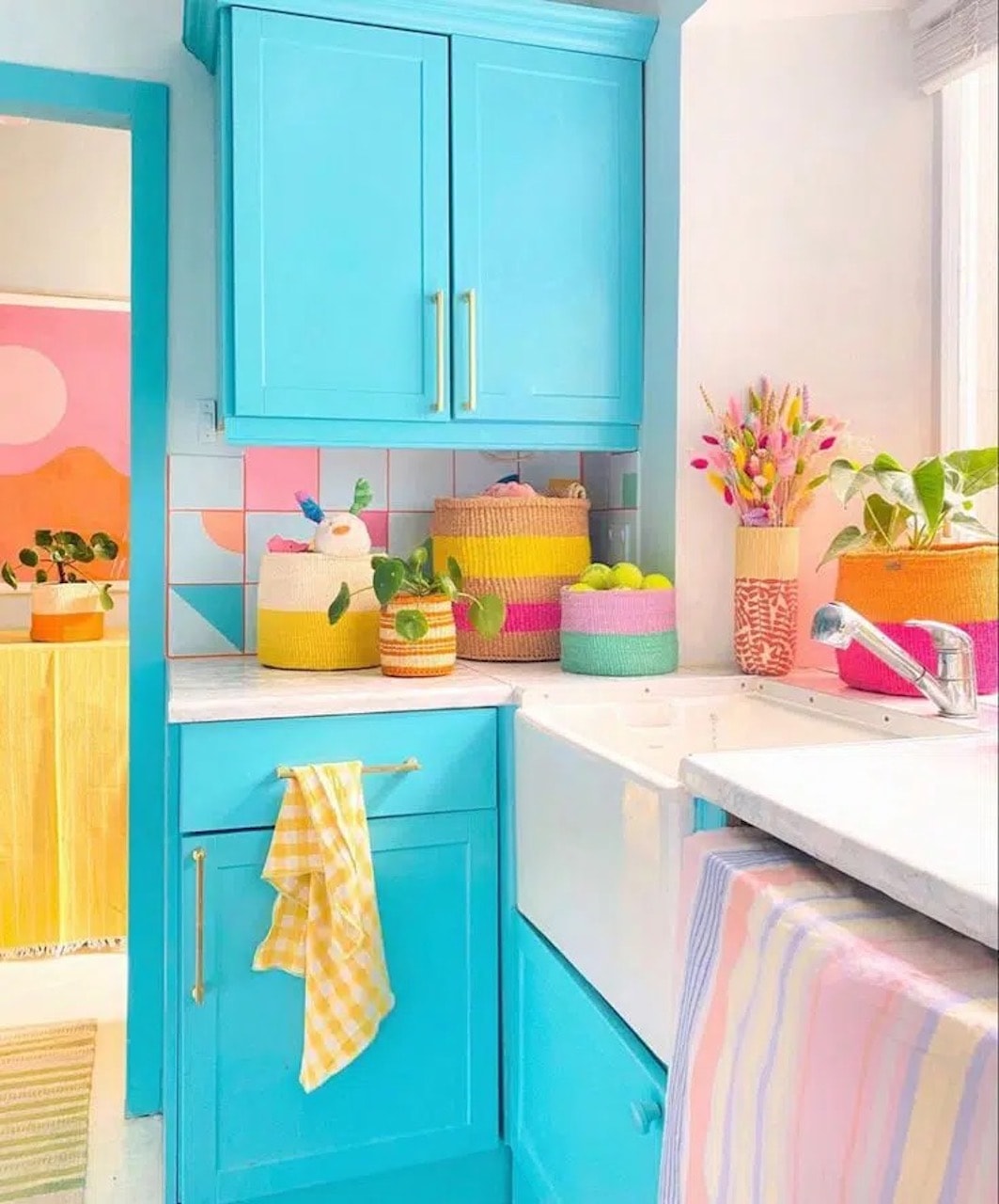 colorful eclectic home decor vibrant pastel kitchen