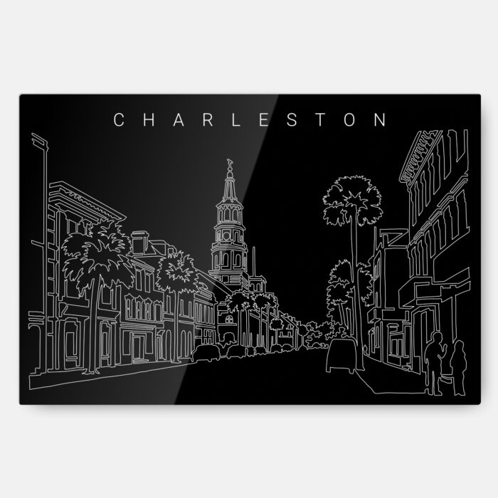 Charleston Metal Print Wall Art - Main - Dark