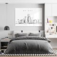 Detroit Skyline Metal Print - Bedroom - Light