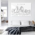 Durham Skyline Metal Print - Bed Room - Light