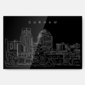 Durham Skyline Metal Print Wall Art - Main - Dark