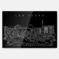 Las Vegas Skyline Metal Print Wall Art - Main - Dark