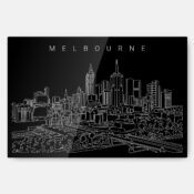 Melbourne Skyline Metal Print Wall Art - Main - Dark