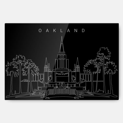 Oakland Temple Metal Print Wall Art - Main - Dark