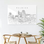 Raleigh Skyline Metal Print - Kitchen - Light