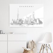 Shanghai Skyline Metal Print - Hallway - Light