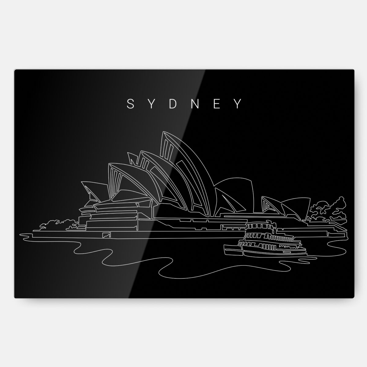 Sydney Opera House Metal Print Wall Art - Main - Dark