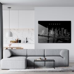 Sydney Skyline Metal Print - Living Room - Dark-1