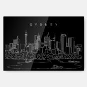 Sydney Skyline Metal Print Wall Art - Main - Dark