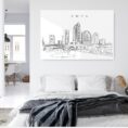 Tampa Skyline Metal Print - Bed Room - Light