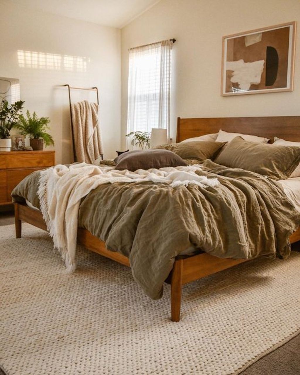 cozy earthy bedroom natural cozy blankets