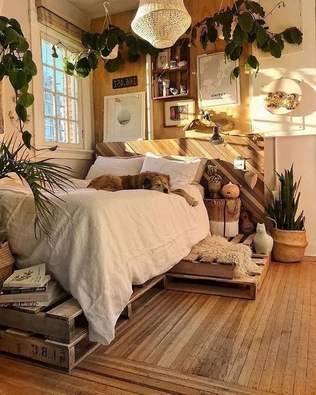 cozy earthy bedroom natural materials
