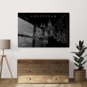 Amsterdam Skyline Metal Print - Lower Shelf - Light