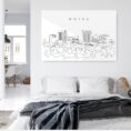 Boise Skyline Metal Print - Bed Room - Light