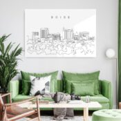 Boise Skyline Metal Print - Living Room - Light