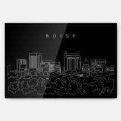 Boise Skyline Metal Print Wall Art - Main - Dark