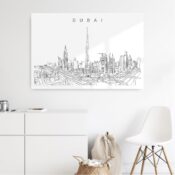 Dubai Skyline Metal Print - Hallway - Light