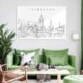 Edinburgh Skyline Metal Print - Living Room - Light