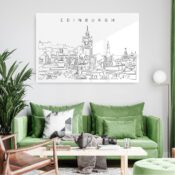 Edinburgh Skyline Metal Print - Living Room - Light