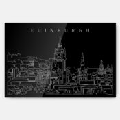 Edinburgh Skyline Metal Print Wall Art - Main - Dark