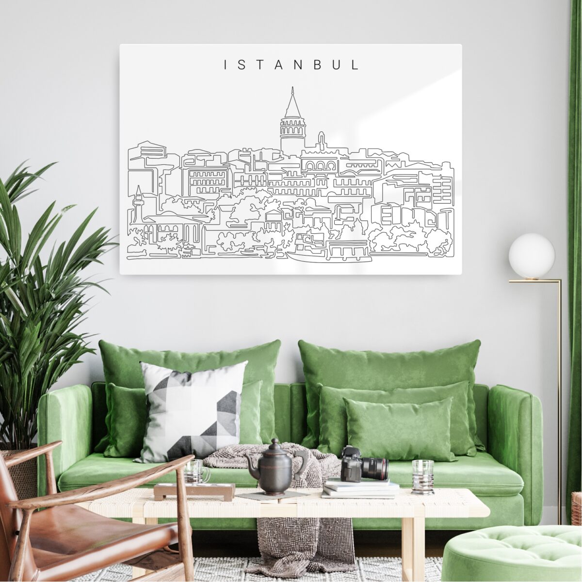 Istanbul Skyline Metal Print - Living Room - Light