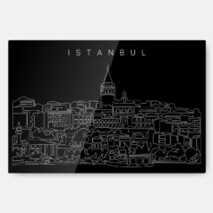 Istanbul Skyline Metal Print Wall Art - Main - Dark