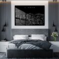 Lisbon Skyline Metal Print - Bedroom - Dark
