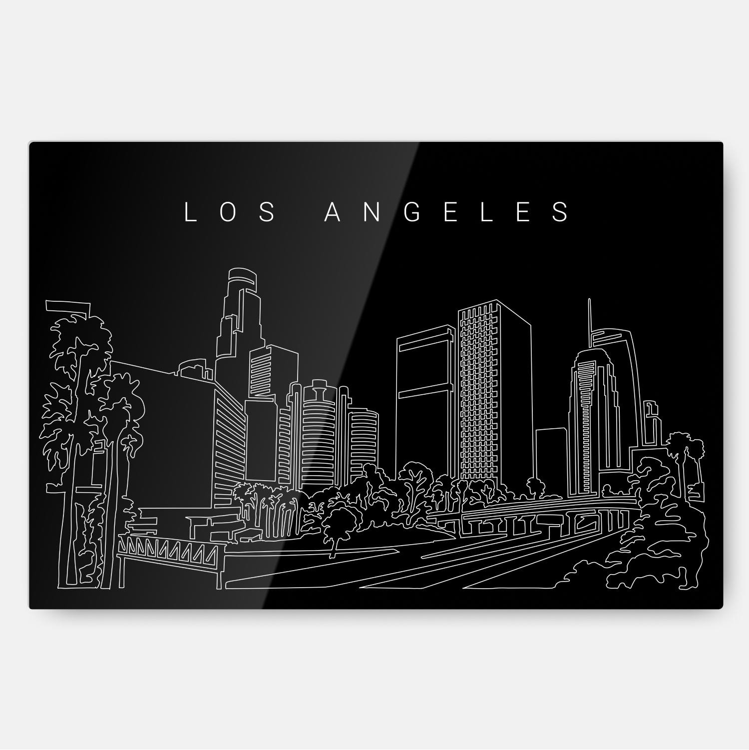 Los Angeles Metal Print Wall Art - Main - Dark