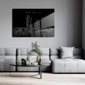 Madrid Skyline Metal Print - Living Room - Dark