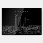 Madrid Skyline Metal Print Wall Art - Main - Dark