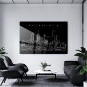 Philadelphia Skyline Metal Print - Office - Dark