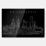 Philadelphia Skyline Metal Print Wall Art - Main - Dark