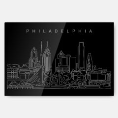 Philadelphia Skyline Metal Print Wall Art - Main - Dark