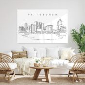 Pittsburgh Skyline Metal Print - Living Room - Light