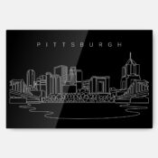 Pittsburgh Skyline Metal Print Wall Art - Main - Dark