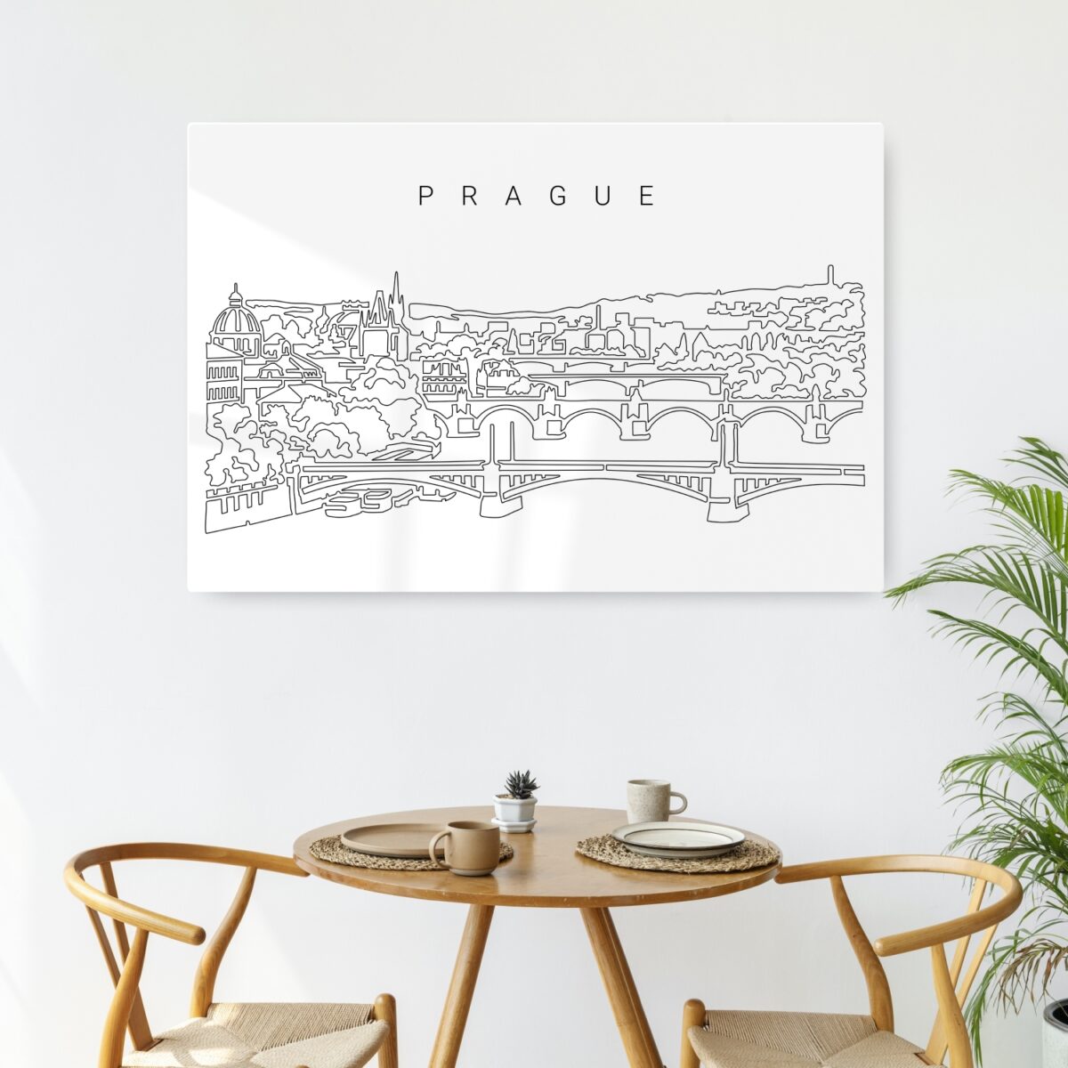 Prague Skyline Metal Print - Kitchen - Light