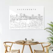 Sacramento Skyline Metal Print - Kitchen - Light