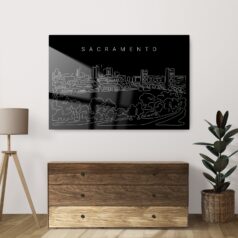 Sacramento Skyline Metal Print - Lower Shelf - Light