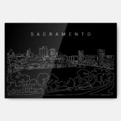 Sacramento Skyline Metal Print Wall Art - Main - Dark