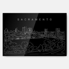 Sacramento Skyline Metal Print Wall Art - Main - Dark